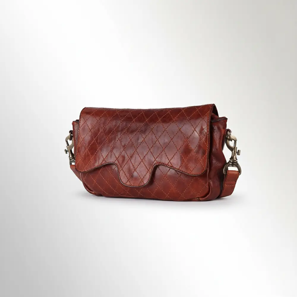 Spaghetti Western Swc151Cg Envelope Vintage Handmade Drum Dyed Genuine European Cowhide Leather Women Bag Western Handbag Purse