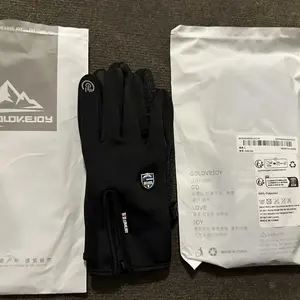 Men's Touch Screen Gloves, Waterproof Windproof Gloves, Casual Solid Color Sportive Fleece Lined Gloves for Outdoor Activities