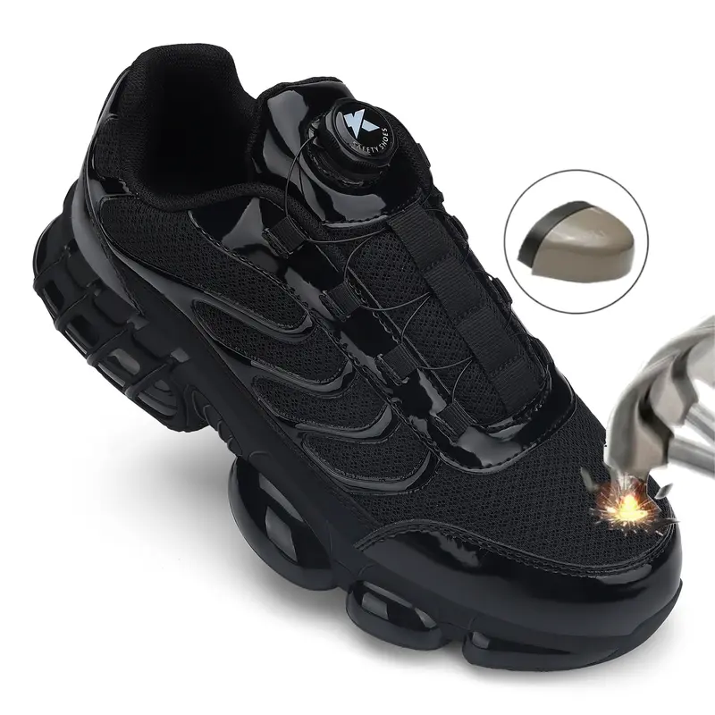 Men's Closed Steel Toe Work Boots - Breathable, Lightweight, Non-Slip Laced Durable Safety Footwear with Composite Toe, All-Seasons Job Protection for Contractors, Suitable for Women's Work Shoes