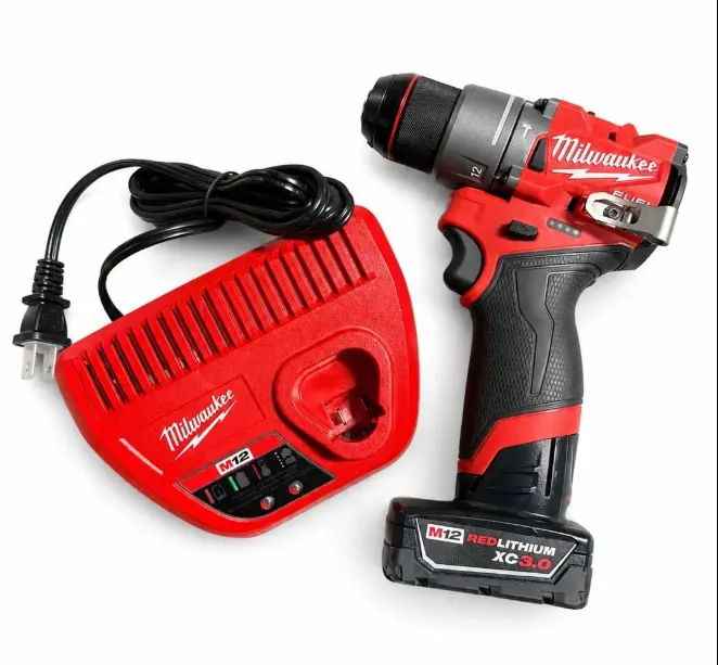 3404-20 1/2" Hammer Drill - Milwaukee MSRP $300 with M12 3.0 48-11-2402 and M12 Charger 48-59-2401