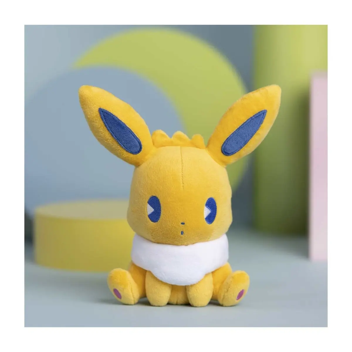 Pokemon Center Eevee Soda Pop Stuffed Toy - 4-6 Years, 7.1x7.1x8.3 Inches, Embroidered Eyes, Nostalgic Embroidered Eyes