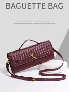 Women's Woven Bag, Fashionable Casual High-End Design, Lock Closure Handbag & Crossbody Bag, Perfect for Daily Use