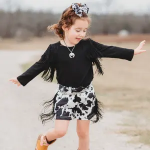 Black Solid Fringe Shirt - Solid Color with Fringe Detail, Ideal for Casual Wear