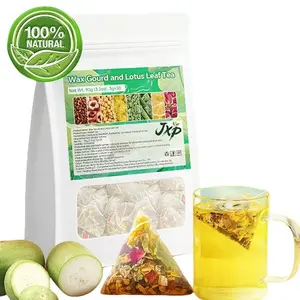 Winter melon and lotus leaf tea, containing cassia seed, hawthorn, buckwheat, winter melon, lemon, lotus leaf, chrysanthemum, and multi-petal red rose. Natural Beverage