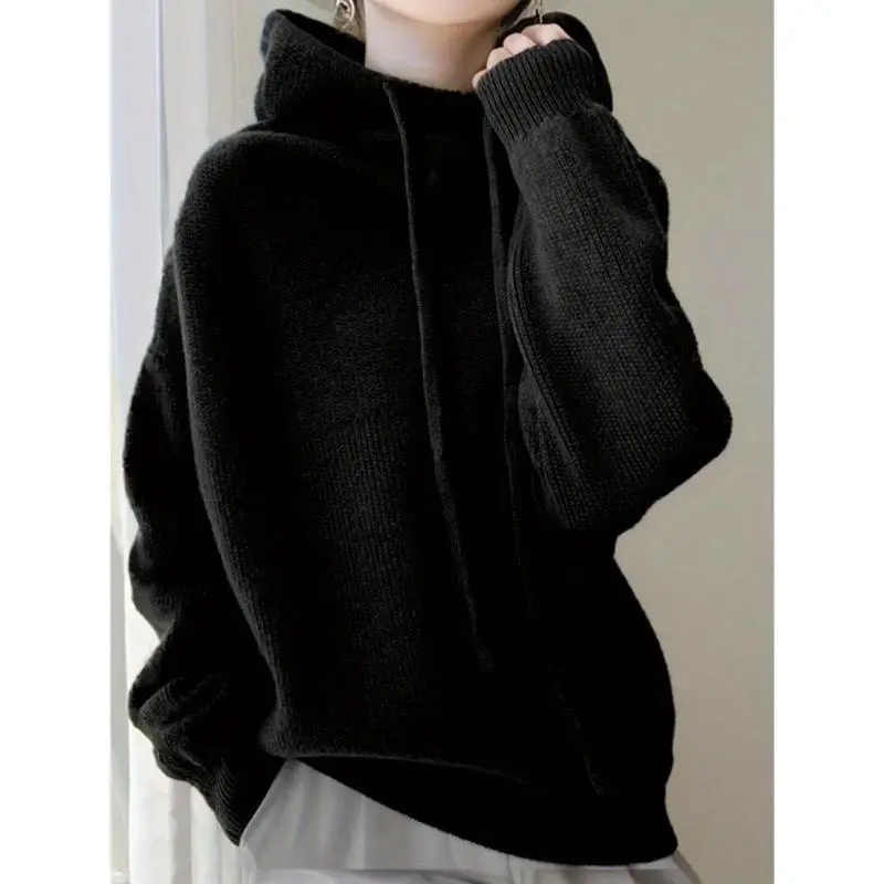 Women's Thickened Sweater - Oversized Loose-Fit Hooded Winter Pullover with Brown Cable- Texture, Warm Casual Sweater for Cold Weather, Cozy Everyday & Formal Outfits (Hand Washable, Solid Brown) - Ideal for Chinese Winter Season, Relaxed Fit with Ribbed Women's Thickened Sweater - Oversized Loose-Fit Hooded Winter Pullover with Brown Cable- Texture, Warm Casual Sweater for Cold Weather, Cozy Everyday & Formal Outfits (Hand Washable, Solid Brown) - Ideal for Chinese Winter Season, Relaxed Fit with Ribbed