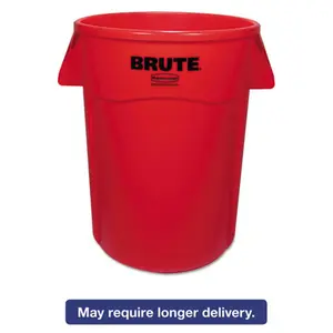Rubbermaid Commercial Prod. RCP264360REDEA Round Brute Wastebasket Vented Trash Receptacle- Red - 44 gal
