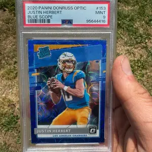 Panini Donruss Optic 2020 PSA 9 Justin Herbert Blue Scope Mint #153 Rated Rookie Los Angeles Chargers