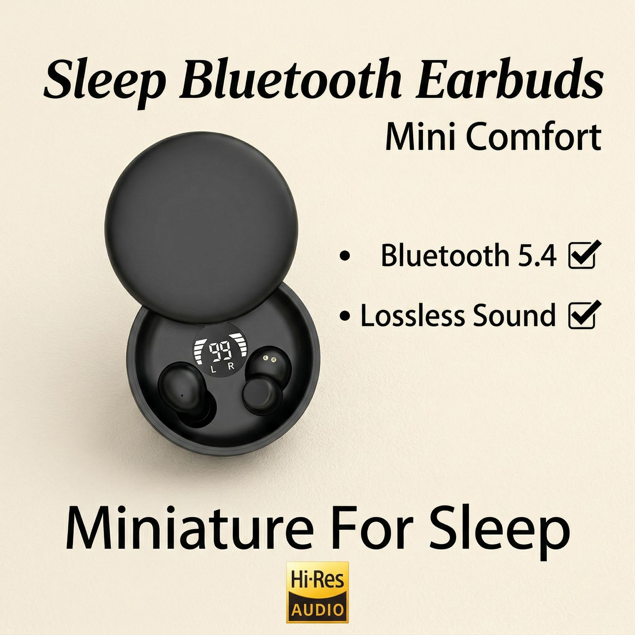 Mini Invisible Wireless Earbuds, Bluetooth 5.4 True Wireless In-Ear Headphones with HD Sound, Noise Cancelling Sport Earphones for Sleep & Gaming