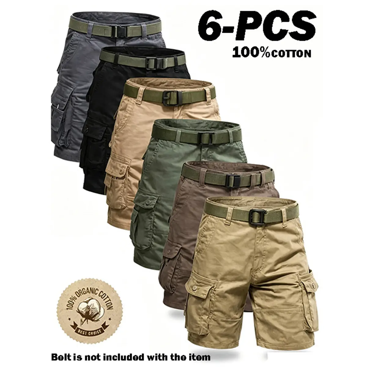 6PCS-Black + Army Yellow + Army Green + Coffee + K