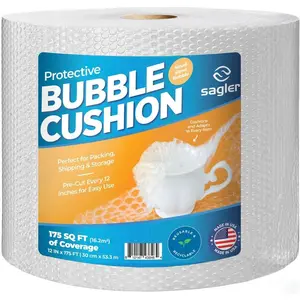 Bubble cusion for Packing & Moving, 12" Width X 175 FT, Perforated Every 12 IN, Clear Cushioning Wrap, Extra Protection for Shipping, Packaging Boxes & Mailers