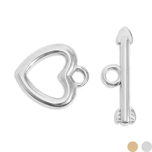 18K Gold Toggle Clasp – Stainless Steel Clasp with Heart Arrow Toggle Fastener