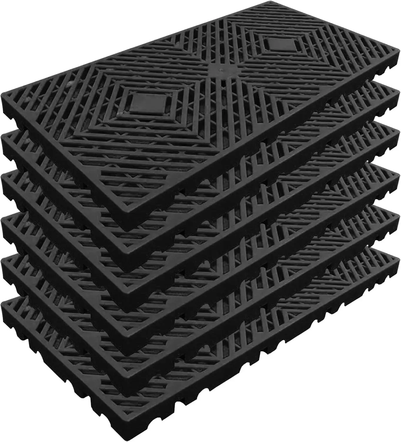 Plastic Pallets, Lightweight -Proof  Floor Pallet, Breathable Grid Ventilation Storage Pad, Applicable to Indoor and Outdoor, Garages, Kitchen, Basement (6 Pcs 11.8 * 23.6 * 1.18)