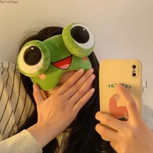 1PC 3D Frog Sleep Eye Mask, Cute Animal Pattern Blackout Eye Cover, Comfortable Universal Size Eye Mask for Men Women, Portable Soft Sleeping Mask Perfect for Office Rest, Travel Nap, Party Game, Home Bedroom Relax