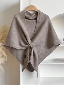 Women's Solid Color Scarf, Casual Soft Comfortable Shawl for Daily Wear, Fashion Accessories for Women & Girls, Trendy Solid Shawl, Soft Warm Shawl, Knitted Shawl
