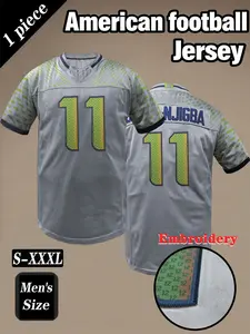 Men's American Football Jersey, Seattle #11 Smith-N Embroidered Breathable Rugby Sportswear, Casual Loose Fit T-Shirt for Outdoor Sports