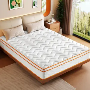 Mattress Twin/Full/Queen/King/Twin XL Size 10 Inch  Mattresses Hybrid Innerspring Mattress in a Box With Certipur-US Certified Foam Spring Mattress with Motion Isolation & Pressure Relief, Medium Firm, Milk White