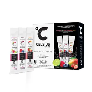 Celsius On The Go Powder Sticks Variety Pack Essential Energy 30 pk. Live Fit Vitamin Supplement for Healthcare