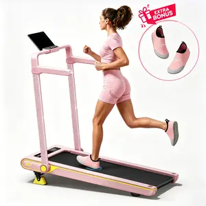 Folding Treadmill with Armrests, Portable Treadmill, Adjustable Incline, Equipped with a Remote Control and Casters for Easy Movement, Includes Quiet Indoor Running Shoes, Dual Shock Absorption System, Home Fitness Equipment