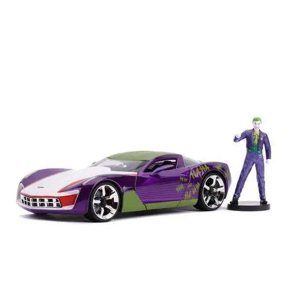 DC - 1:24 2009 Chevy Corvette Stingray Die-Cast Car & Joker figurine/statue  [COLLECTIBLES] Collectible