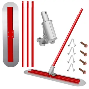 Stainless Steel Concrete Bull Float (50x12 Inches) - Heavy-Duty Concrete Finishing Tool with 3 Extendable Handles, Suitable for Smoothing Concrete in Sidewalk, Garage Floor & Foundation Jobs