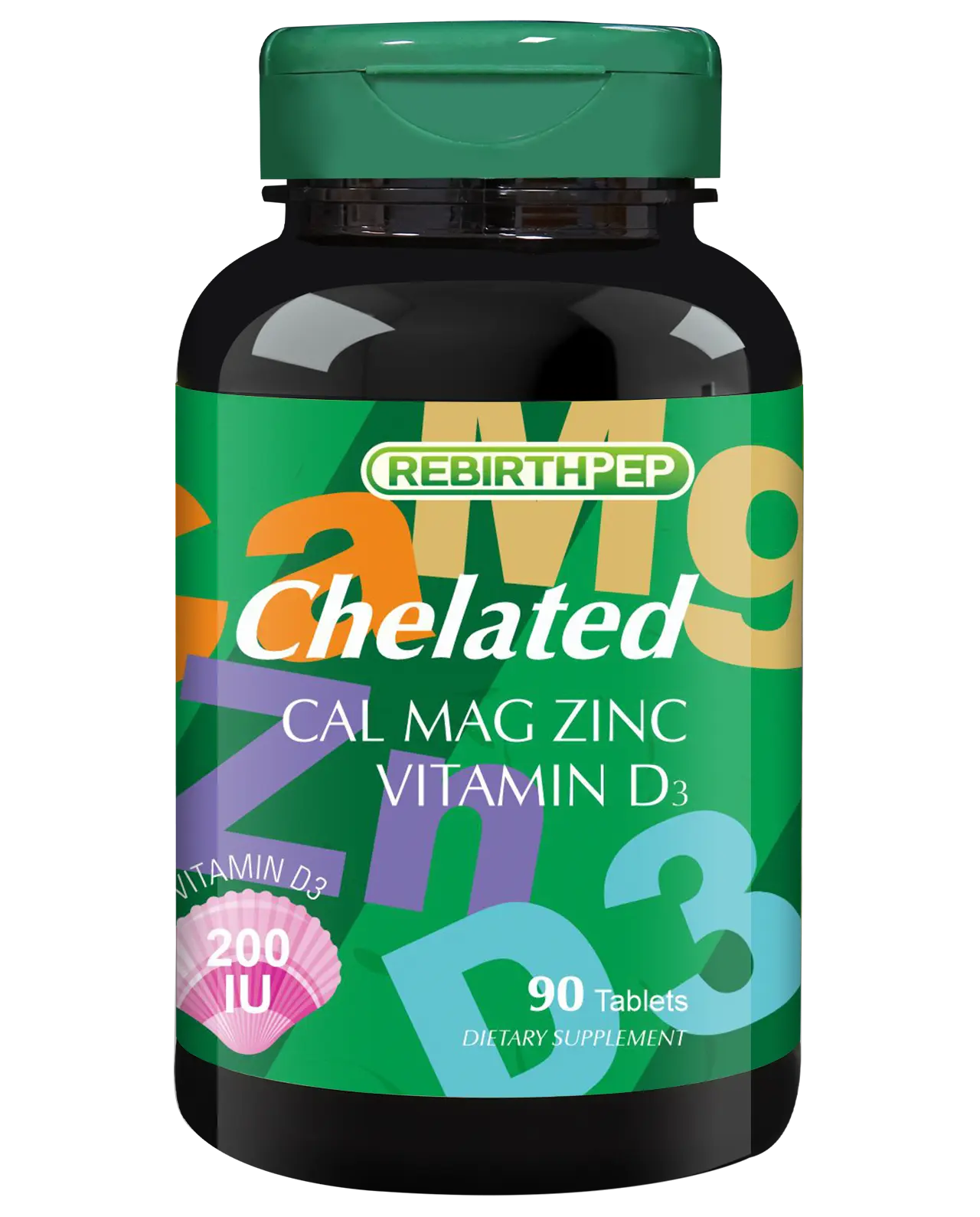Rebirth-pep CHELATED CAL MAG ZINC D3 Supplement for Bone Health & Nerve Function Regulation - Dietary Healthcare