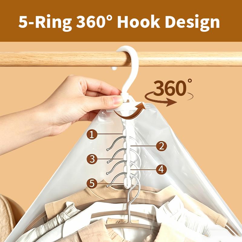 4 Pack Hanging Vacuum Storage Bags for Clothes, Long Clear Garment Vacuum Seal Bags with 4 Sealing Clips for Coats, Suits, Dresses and Jackets