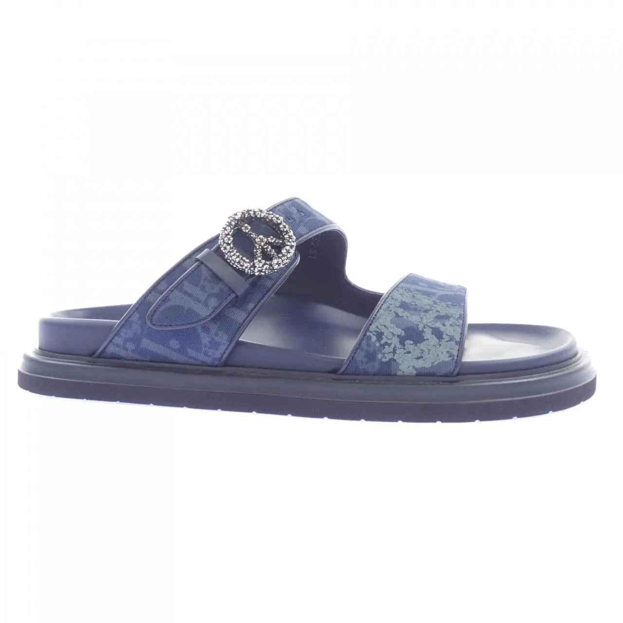 Pre-owned Dior Denim Small Leather Goods AQUA DOUBLE BAND TEARS Leather Sandals