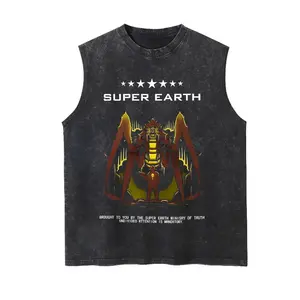 Helldivers II Vintage Tank 90s Graphic Sleeveless Tank Tops Men Vest Streetwear Outfits Men Vacation Outfits Sleeveless Shirt