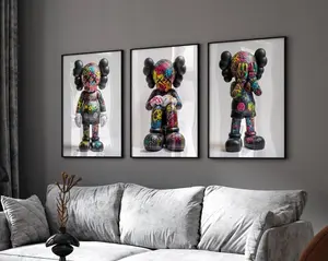 Kaws Poster Print, Set of 3, Hypebeast Figure, Graffiti, Sneaker, Hypebeast Toys, Kaws picture, Kaws graffiti wall art, POSTER PRINT UNFRAME