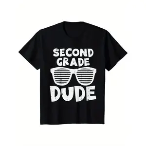 *Casual Short-Sleeve Tee for Boys And Girls, Perfect for The First Day of School in Second Grade. Soft And Comfortable, This Crew Neck T-Shirt Is a Great Gift for Everyday Wear