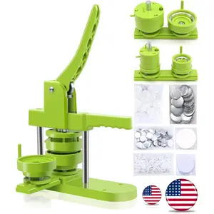 Button Maker Machine – Multiple Sizes: Pin Maker Machine (1.25" + 2.25"), interchangeable button models, badge button press machine with 200 sets, 32 mm + 58 mm button maker supplies and circle cutter