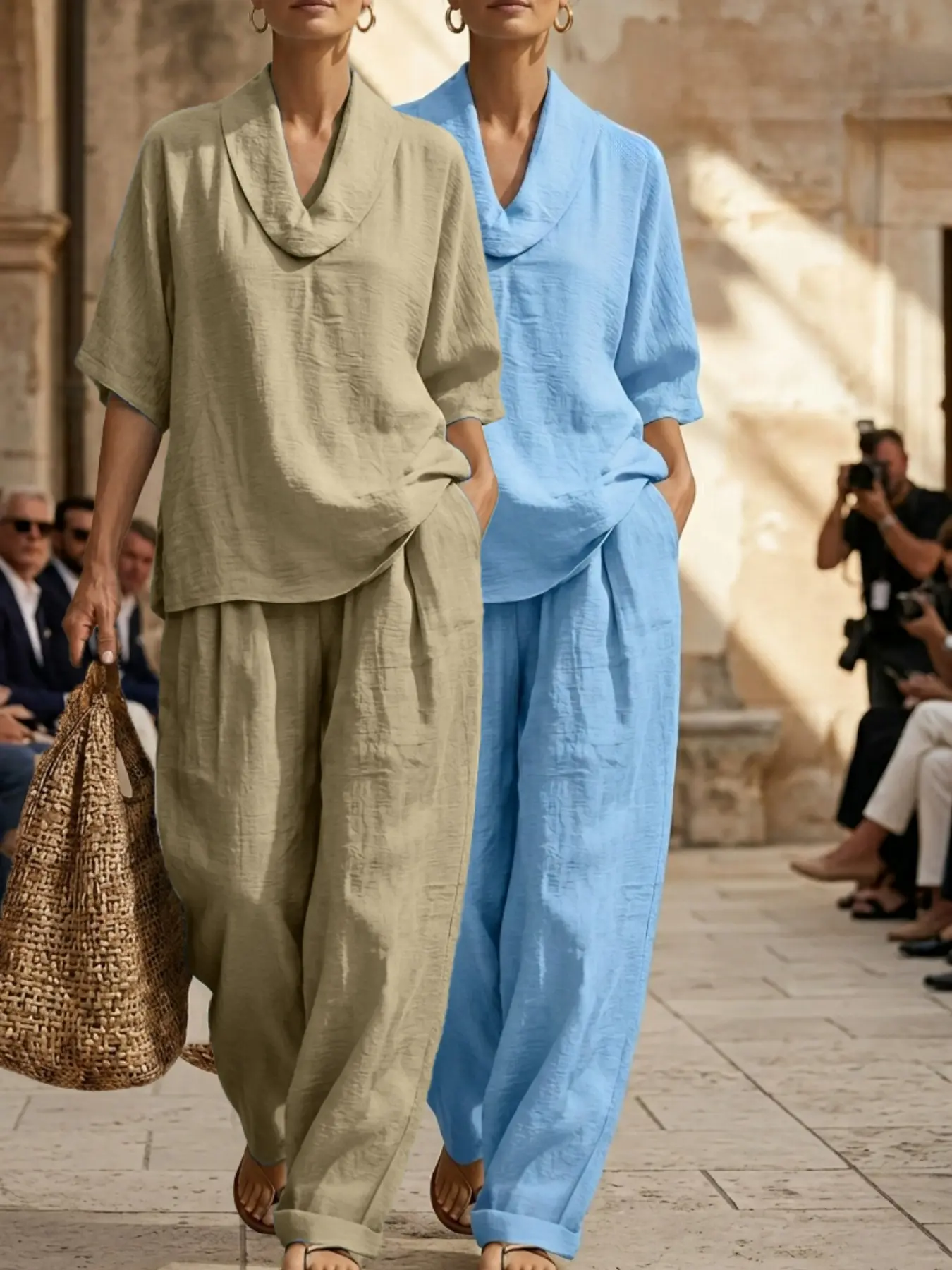 Khaki + Sky Blue