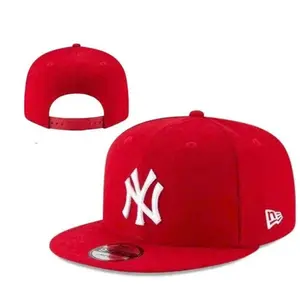 NY Yankees Fitted-Style Red Snapback Cap - Flat Brim Unisex Streetwear Hat