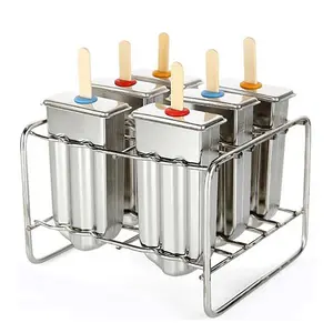 Stainless Steel Ice Cream Mold Set, Modern Minimalist Design, Reusable DIY Popsicle Molds, Perfect for Summer Parties, 6/10 Pieces