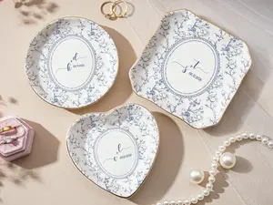 Personalized Ring Dish, Toile De Jouy Jewelry Dish, Gift for Couple, Wedding Gift for Bride, Engagement Gift, First Anniversary