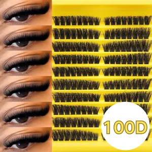 160 pcs Natural Realistic Single Cluster False Eyelashes, Delicate Lash Strands, D-Curl Volume, Density Types (100D Mixed, 10-18mm), Create Voluminous Curled Lash Effect. Essential For Wedding Bride Makeup, Cosmetic