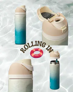 This is an Owala FreeSip 24oz water bottle from the 2026 Birthday Bash collection in the "Rolling In" colorway