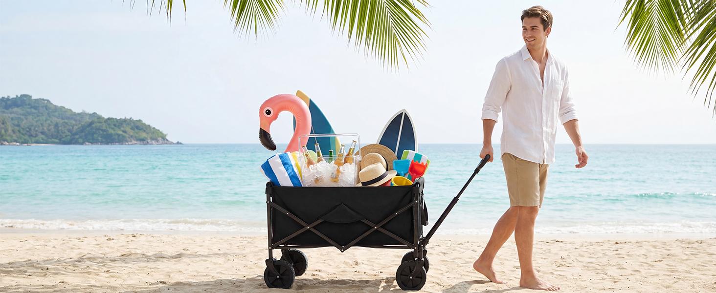 Sweetcrispy Folding Wagon 220 lbs Utility Cart Heavy Duty with Wheels Portable for Outdoor Camping Shopping Sweetcrispy Folding Wagon 220 lbs Utility Cart Heavy Duty with Wheels Portable for Outdoor Camping Shopping