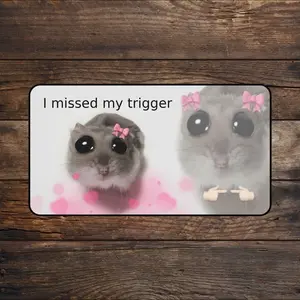 I Missed My Trigger MTG Playmat Hamster Funny TCG Playmate - Meme Mousepad & Deskmat - With Zones