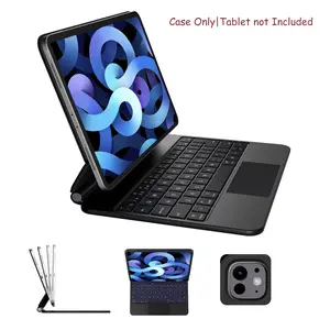 Floating Cantilever Keyboard Case for iPad Air 10.9''(4th/5th) 11''(M2/M3) & iPad Pro 11'' (2th/3th/4th Gen) – Portable Rechargeable Wireless Keyboard Magic-Style Trackpad Case with Ergonomic Typing