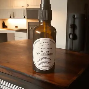 Mals Root Awakening Herbal Infusion Oil for Healthier Hair & Scalp.  All Natural, Glass Bottle, 2oz