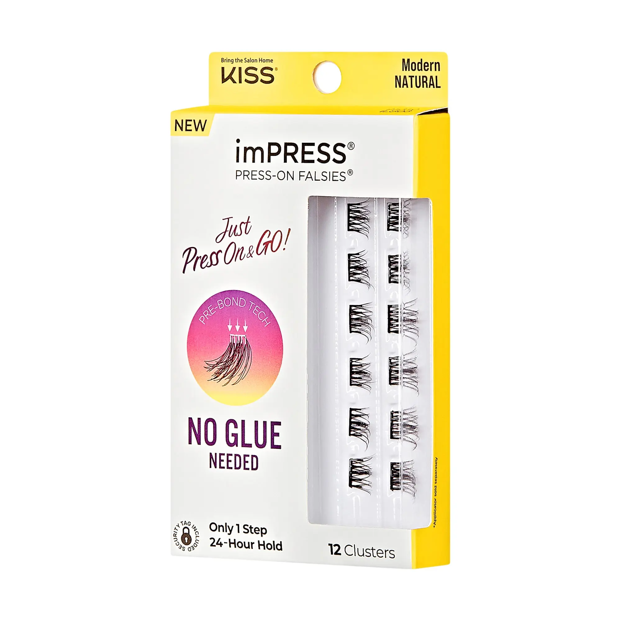 Impress Falsies Self Adhesive Eyelashes, 12 Lash Clusters - Modern