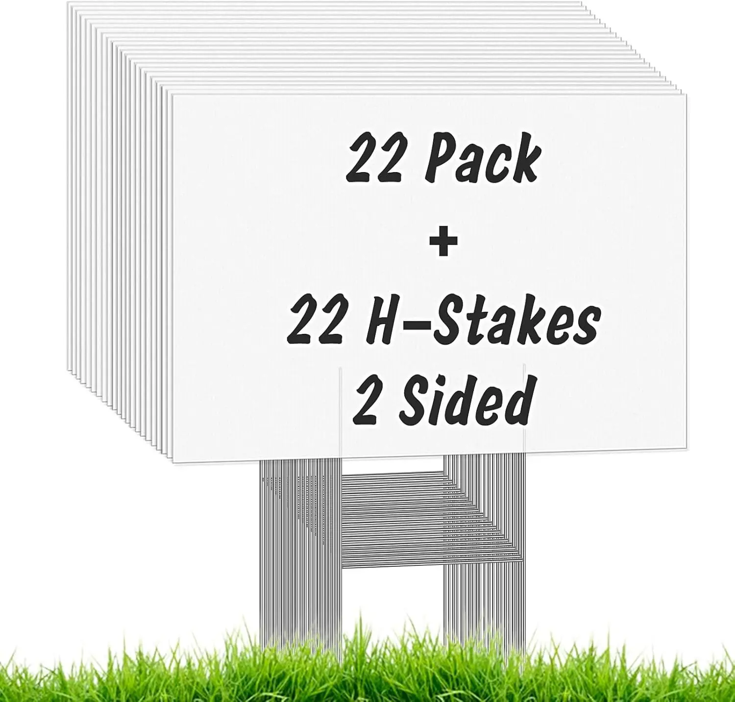 22 count Blank Yard Signs with Stakes,  17X12inch White Garden Yard Signs Yard  Signs Corrugated Plastic Signs for Party Decorations,Garage , Guidepost, Open House