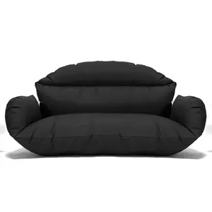 LeisureMod ES57C-BL Hanging 2 Person Egg Swing Cushion, Black