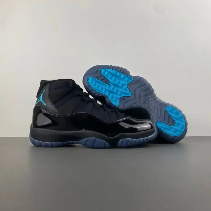 High top basketball sneakers full black patent upper dark blue outsole sleek minimalist design all black fit breathable supportive fashionable unisex casual outdoor sneakers
