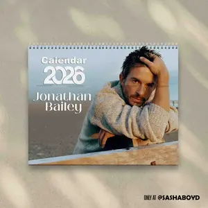 Jonathan Bailey 2026 Calendar Version 2 - Jonathan Bailey Merch for Fan |  Home Decor, Office Decor - New Year Fan Gift, Unique Holiday Gift