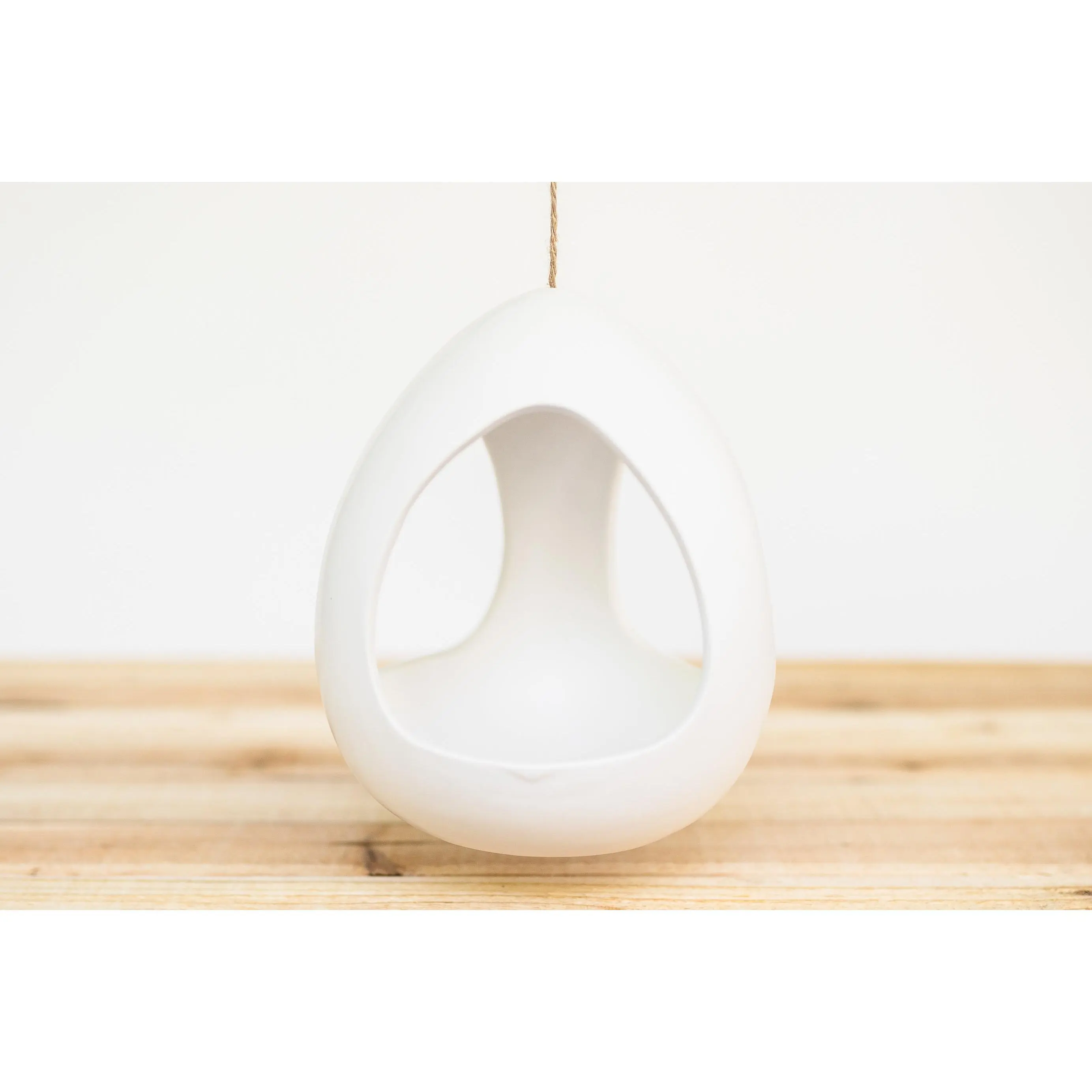 Large White Ceramic Hanging Pod
