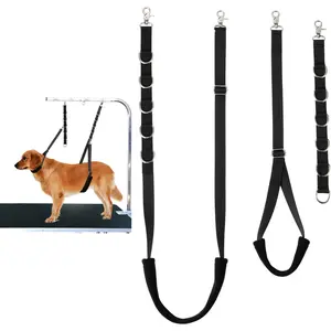 3Pcs/Set Dog Grooming Loops Supplies,Pet Dog Grooming Belly Straps,Black Soft Comfrotable & Adjustable Grooming Tools for Grooming Tables Arms,Christmas Party Gifts,Hand Tools Kits