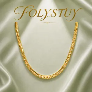 [FOLYSTUY (Y130(8mm,60cm,23.6inch),Y131(5mm,58cm,22.8inch),Y132(8mm,70cm,27.5inch))] Stylish Polished Cuban Chain Necklace Refined Thick Cuban Link Chain Necklace with Polished Finish
