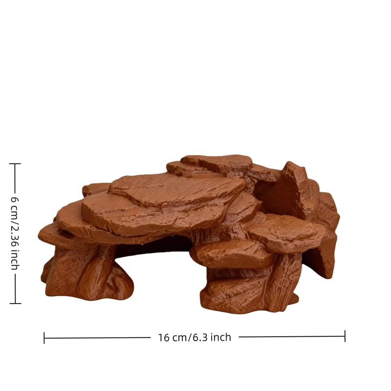 Rock Texture 3D Printed Hide Cave, Small Biotope Fish Tank Decor, Safe Hiding Spot for Aquatic Pets, Aquarium Ornament